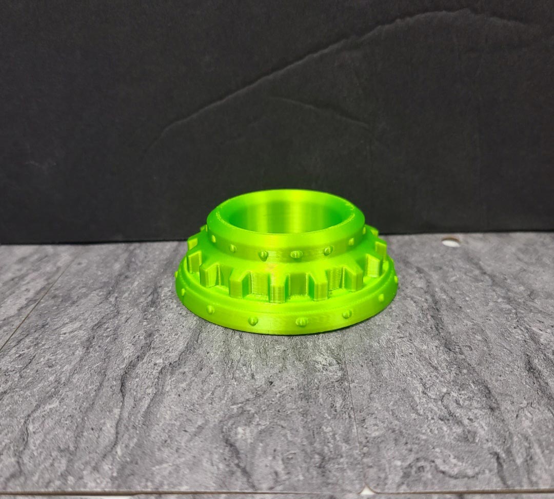 Custom Silk Neon Green Paint Pot Holder for Citadel Paints - Mechanical Gear