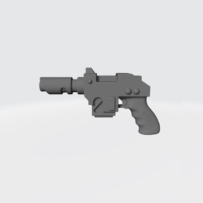 Mobile Infantry Guard Laspistol Deluxe custom resin weapon accessory compatible with G.I. Joe Classified 1:12 scale action figures.