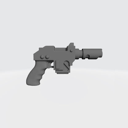 Mobile Infantry Guard Laspistol Deluxe custom resin weapon accessory compatible with G.I. Joe Classified 1:12 scale action figures.