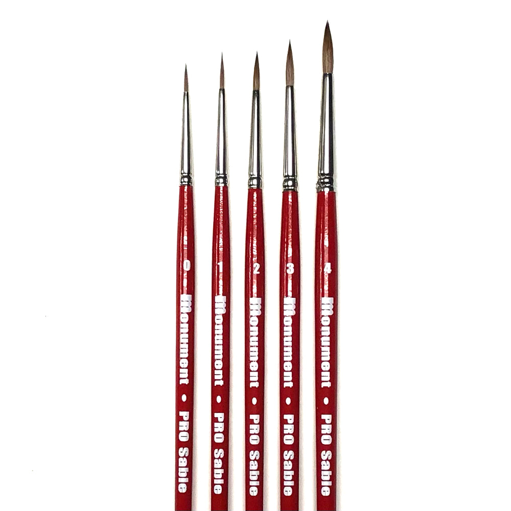 Monument Hobbies Pro Synthetic Paint Brush Set 0, 1, 2, 3 and 4