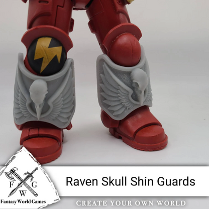Raven Guard Captain Kayvaan Shrike Shin Guard with Raven Skull Compatible with McFarlane Toys Space Marine