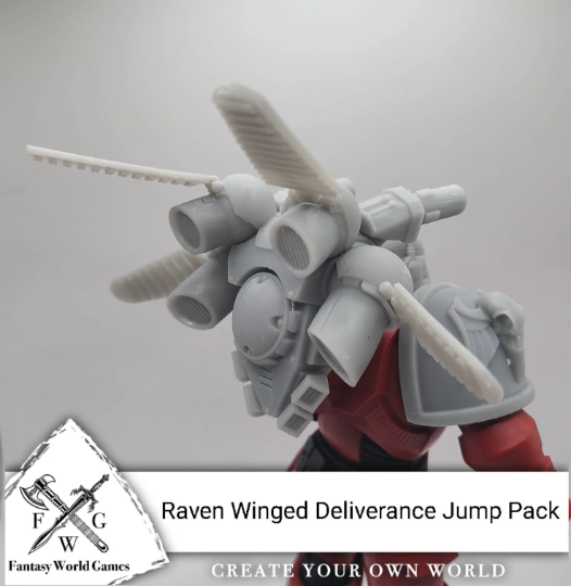 Raven Guard Captain's Jump Pack Wings of Shrike for McFarlane Toys Space Marines