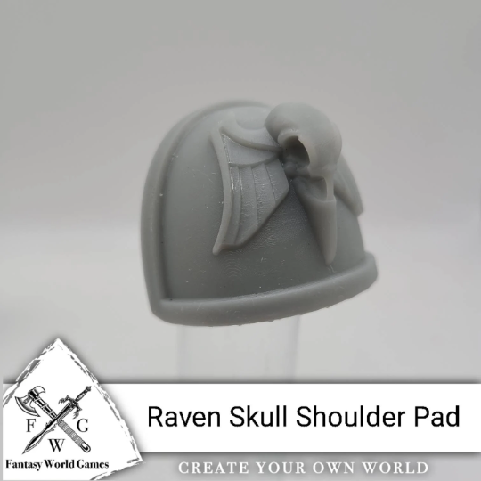 Raven Guard Shrike MK IV Right Shoulder Pad with Raven Skull for McFarlane Toys Space Marine Action Figures