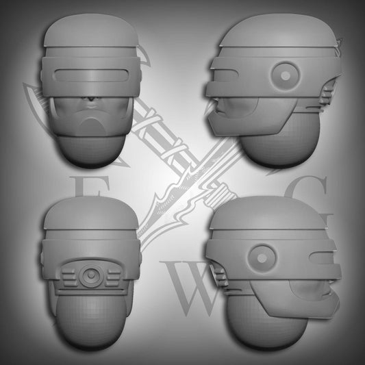 RoboCop Helmets for 28mm Scale Sci-fi Battle Brother Marines Miniatures