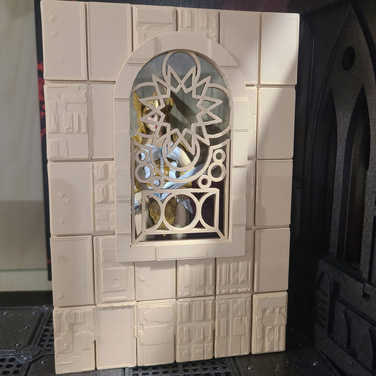 1:12 Scale Medieval Stone Wall with Window for Action Figure Photography Dioramas
