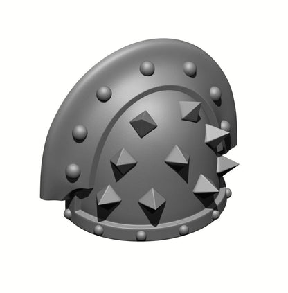 Space Marine Shoulder Pad MKIII with Large Pyramid Spikes V12 for McFarlane Toys Grimdark Marine Action Figures Custom 1:12th Scale Pauldron
