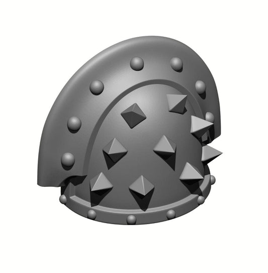 Space Marine Shoulder Pad MKIII with Large Pyramid Spikes V12 for McFarlane Toys Grimdark Marine Action Figures Custom 1:12th Scale Pauldron