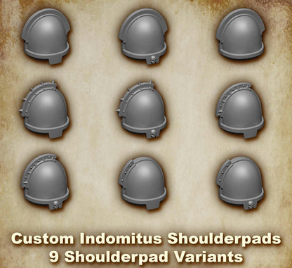 Custom Designed Indomitus Shoulder Pads for McFarlane Toys Space Marines compatible with 1:12 Scale Action Figures Custom Pauldron Parts