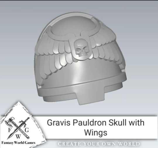 Shoulder Pad Right Gravis Armor Captain in Mark X Power Armor Kit for McFarlane Toys Space Marine Action Figures