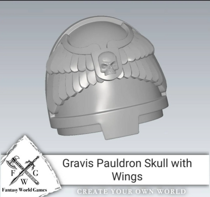 Shoulder Pad Right Gravis Armor Captain in Mark X Power Armor Kit for McFarlane Toys Space Marine Action Figures