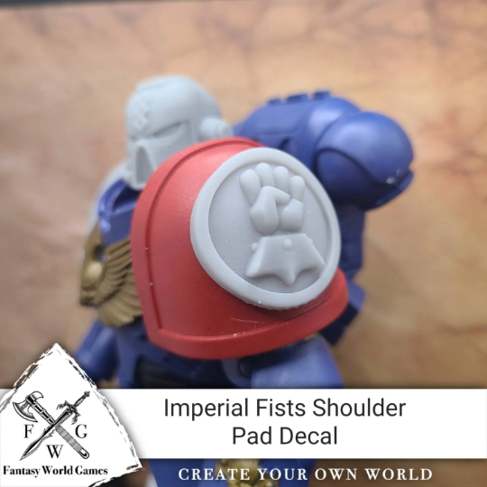 Imperial Fists Shoulder Pad Iconography - Pauldron Decal for McFarlane Toys Space Marine Action Figures