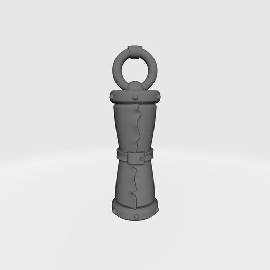 Talisman Scroll custom resin belt relic armor accessory compatible with McFarlane Toys 7-inch 1:12 scale armored action figures.