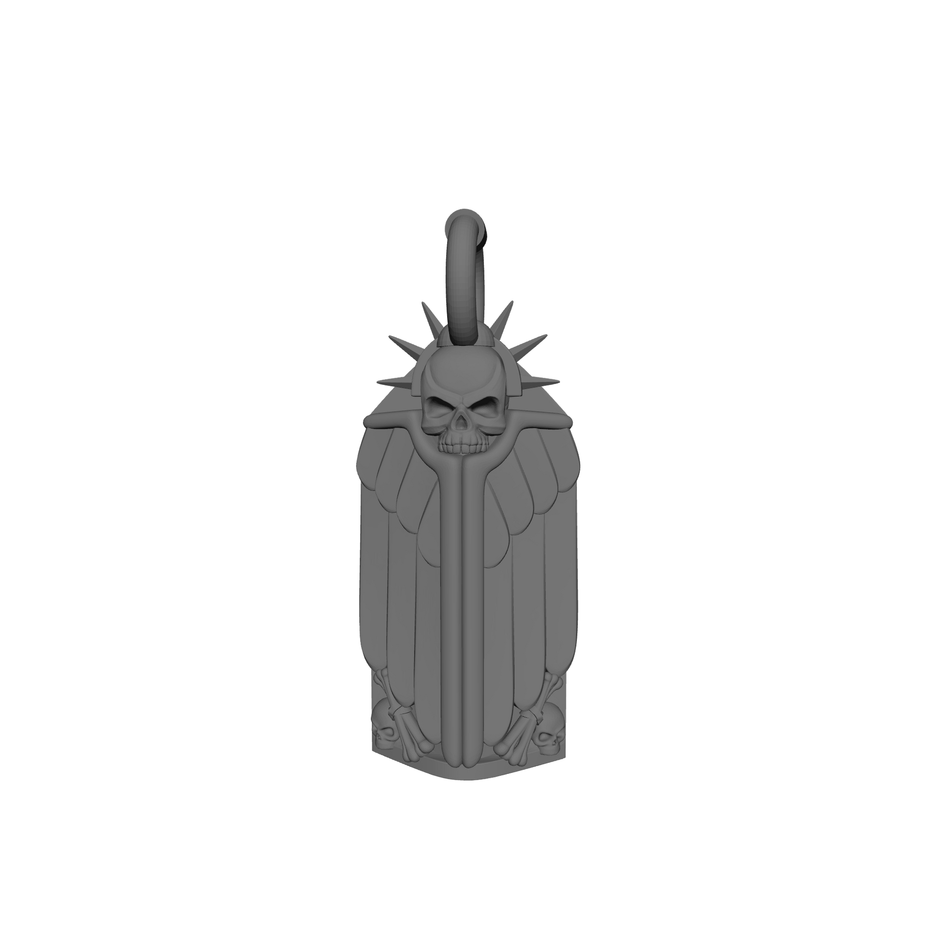 Talisman Winged Sarcophagus custom resin belt relic armor accessory compatible with McFarlane Toys 7-inch 1:12 scale armored action figures.