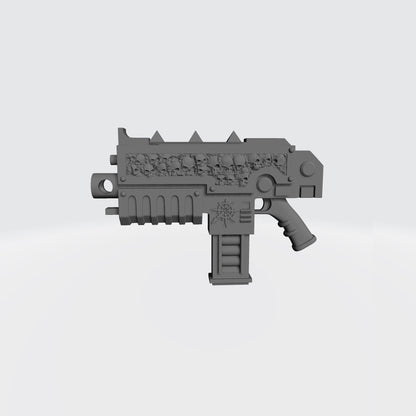 Traitor Warrior Order Combat Rifle with Skull Inlay V.SC and Straight Magazine compatible with McFarlane Toys 7-inch armored action figures