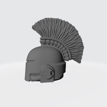 Warborn Type 7 Mohawk Skull Helmet V2 compatible with McFarlane Toys 7-inch 1:12 scale armored action figures custom resin replacement helmet with skull accents and breathing tubes