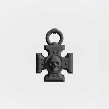 Warrior Priest Rosarius Relic with chain custom resin belt accessory compatible with McFarlane Toys 7-inch 1:12 scale armored action figures.
