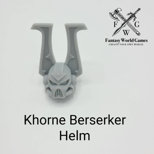 Khornate Berzerkers World Eaters Chapter Helmet Compatible with McFarlane Space Marine Action Figures 3D Printed
