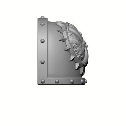World Eaters Chapter Legion MKVII Shoulder Pad - Planet with Teeth Compatible with McFarlane Space Marine Action Figures Right Angle