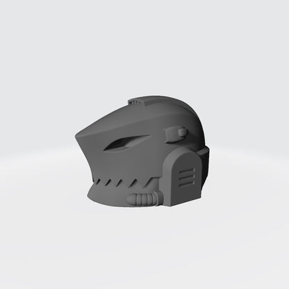 Abyssal Shark Warrior Order resin helmet head swap accessory compatible with McFarlane 7-inch armored action figures