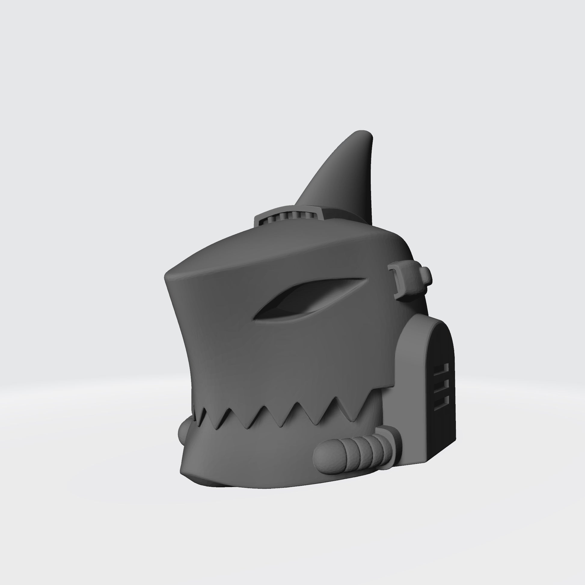 Abyssal Shark Warrior Order helmet with fin resin head swap compatible with McFarlane 7-inch armored action figures
