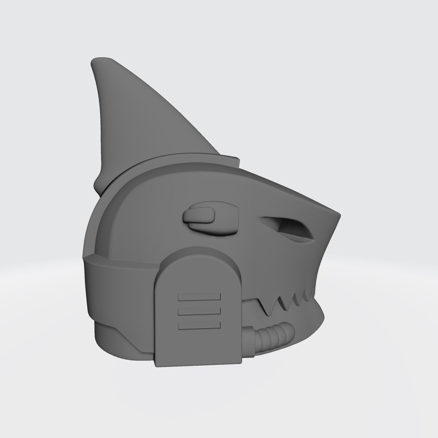 Abyssal Shark Warrior Order helmet with fin resin head swap compatible with McFarlane 7-inch armored action figures