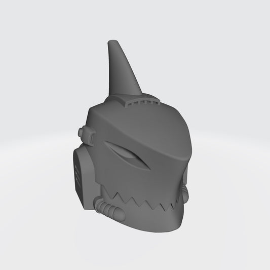 Abyssal Shark Warrior Order helmet with fin resin head swap compatible with McFarlane 7-inch armored action figures
