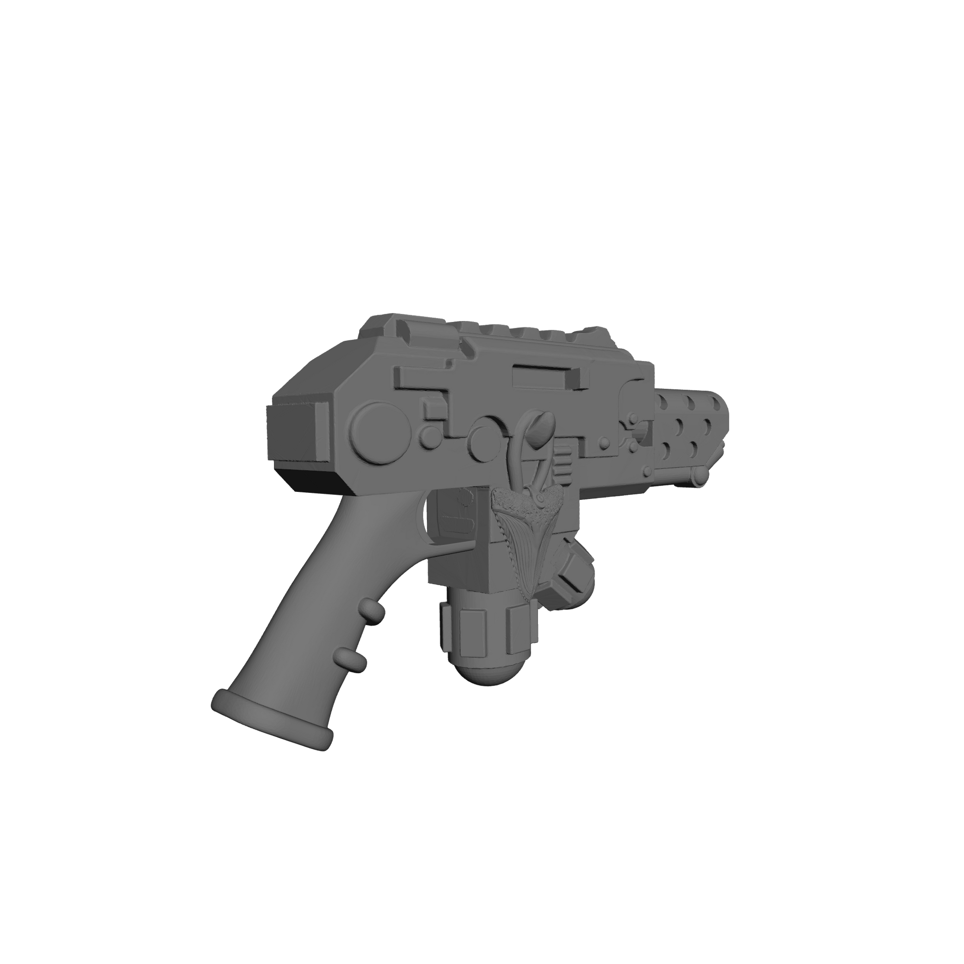 Abyssal Shark Warrior Order Pyre-Flamer resin weapon accessory with shark tooth and skull details compatible with McFarlane 7-inch armored action figures