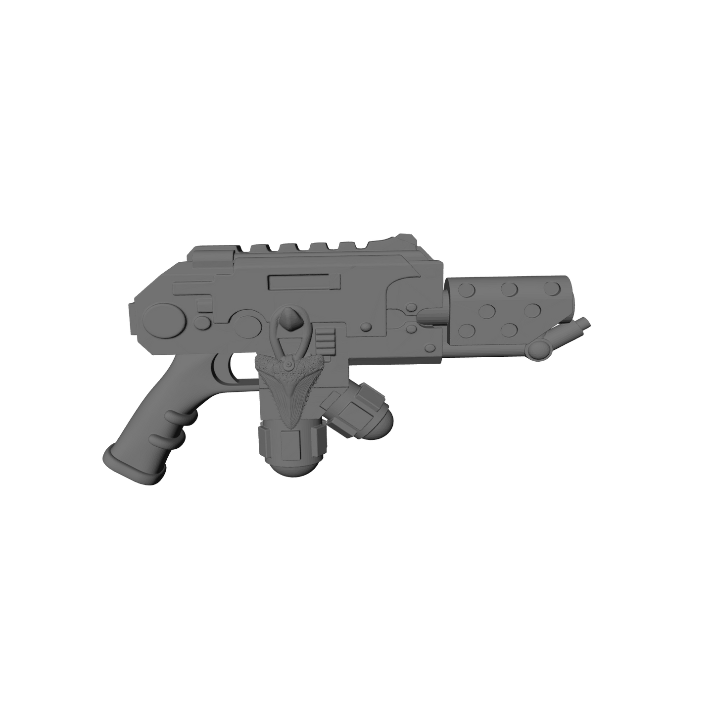 Abyssal Shark Warrior Order Pyre-Flamer resin weapon accessory with shark tooth and skull details compatible with McFarlane 7-inch armored action figures