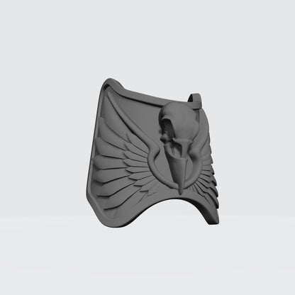 Raven Warrior Order Shin Guard with Raven Skull custom resin armor accessory compatible with McFarlane Toys 1:12 scale figures