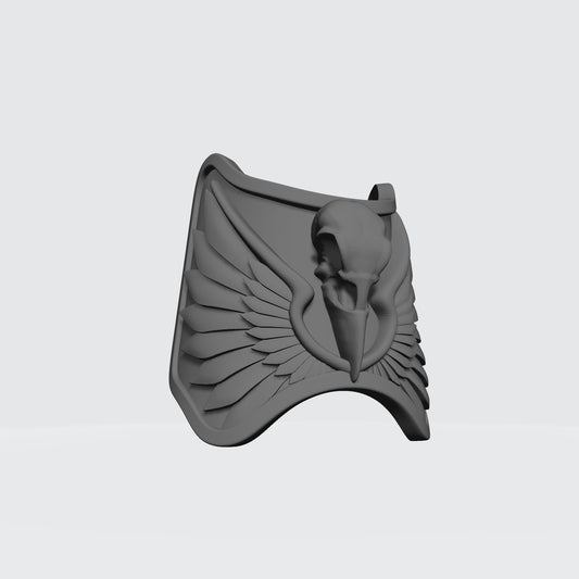 Raven Warrior Order Shin Guard with Raven Skull custom resin armor accessory compatible with McFarlane Toys 1:12 scale figures