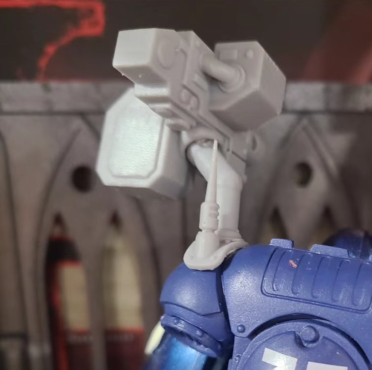 Backpack Mounted Heavy Cannon resin weapon upgrade compatible with McFarlane Toys 1:12 scale armored action figures