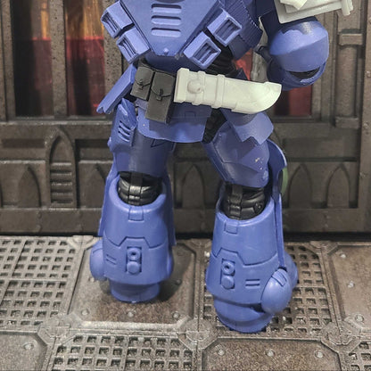 Battle Brother Combat Knife with optional sheath custom resin melee weapon compatible with McFarlane Toys 1:12 scale armored action figures.
