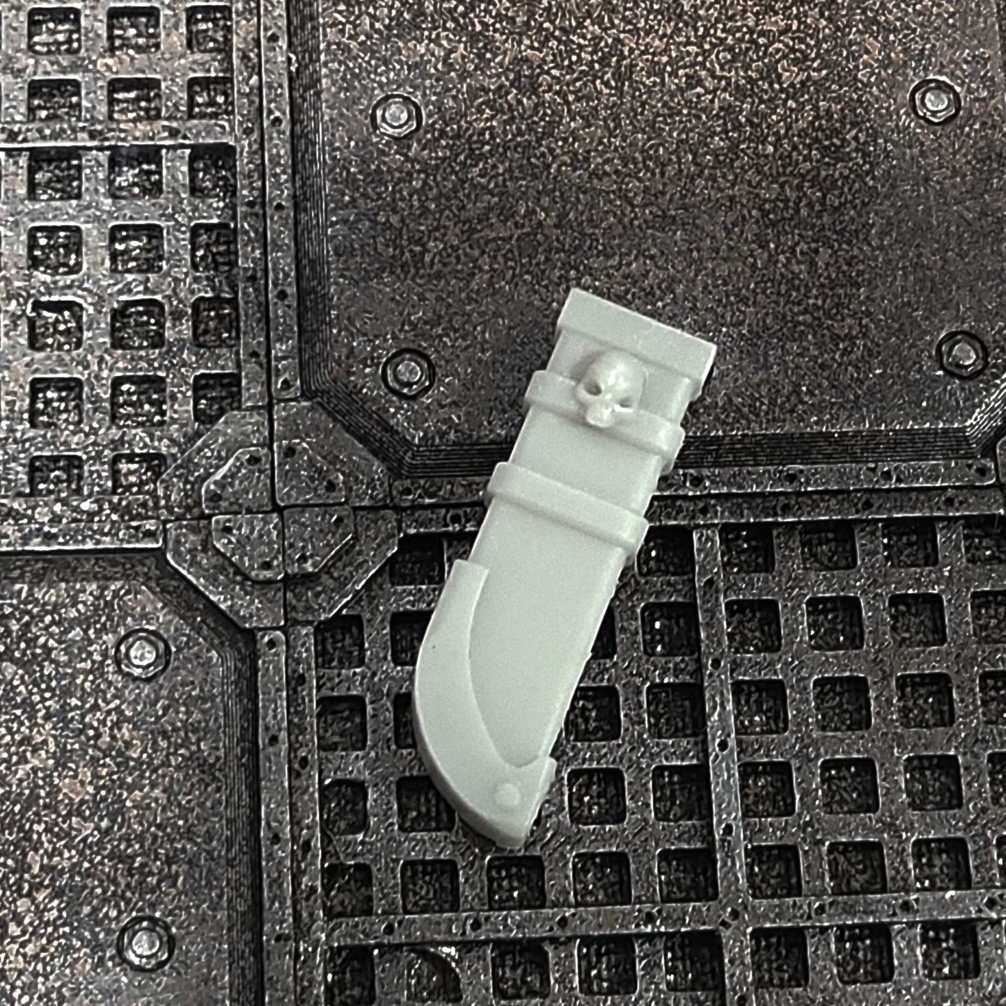 Battle Brother Combat Knife with optional sheath custom resin melee weapon compatible with McFarlane Toys 1:12 scale armored action figures.