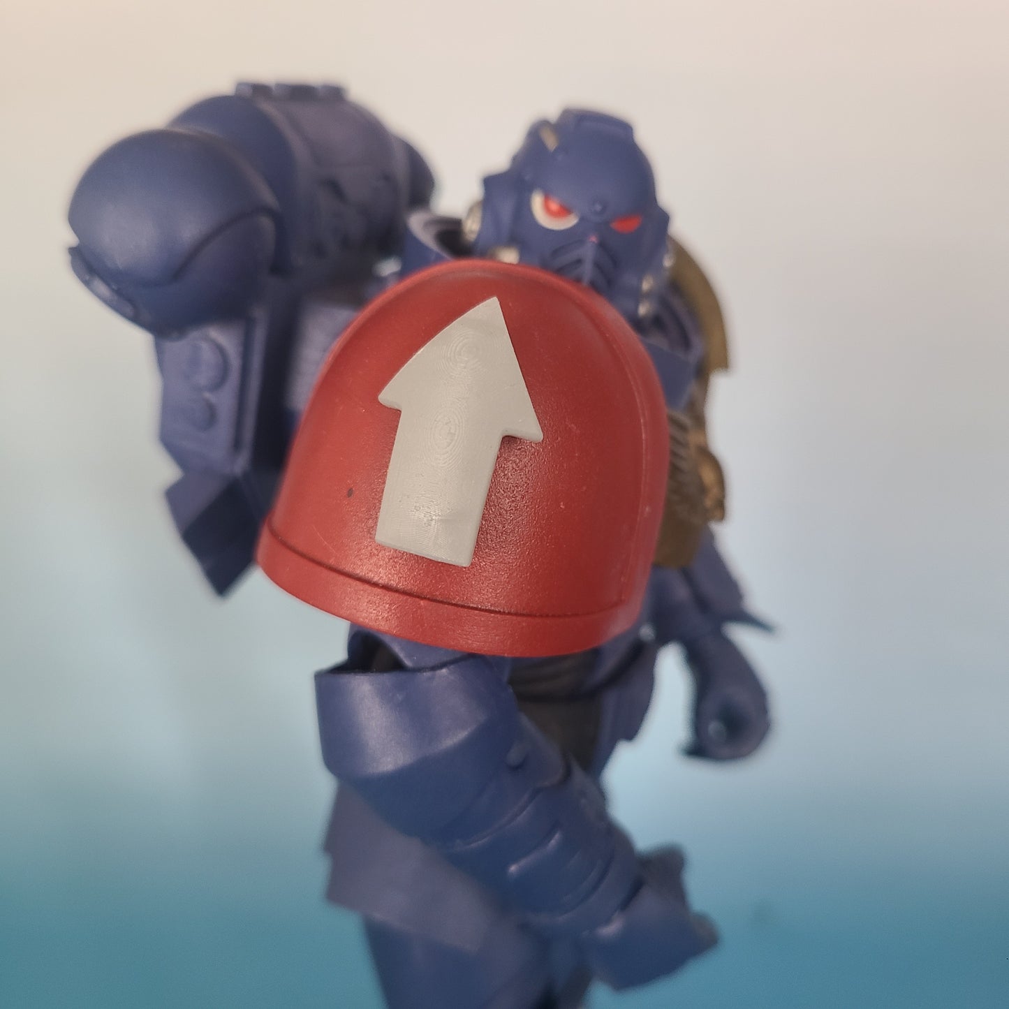 Battleline Arrow raised resin shoulder pad decal compatible with McFarlane Toys 7-inch armored action figures