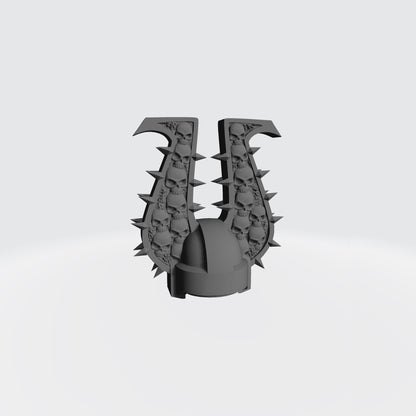Bloodfang Warrior Order Blood Hunter Skull Helmet compatible with McFarlane Toys 7-inch armored action figures.