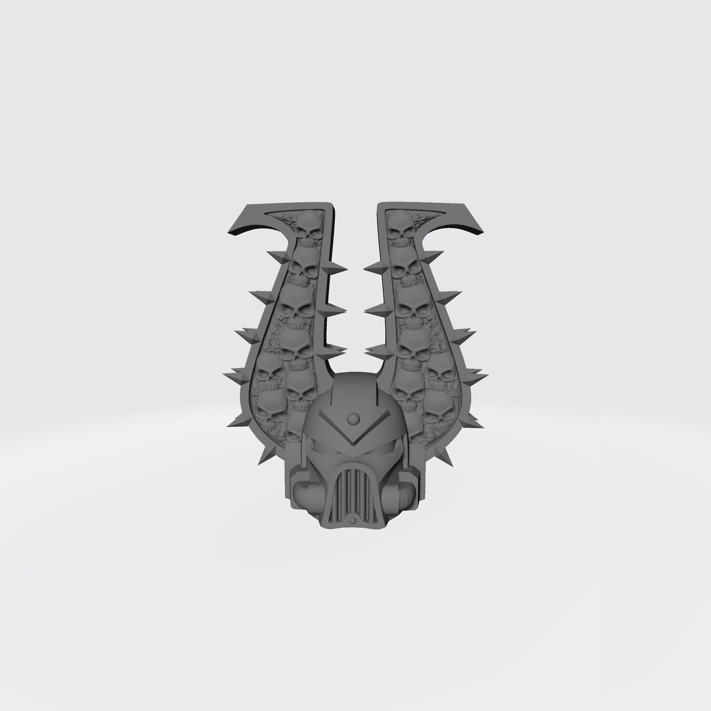 Bloodfang Warrior Order Blood Hunter Skull Helmet compatible with McFarlane Toys 7-inch armored action figures.