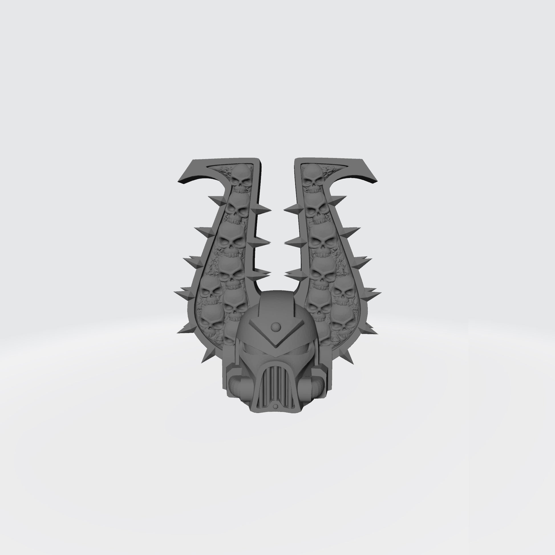 Bloodfang Warrior Order Blood Hunter Skull Helmet compatible with McFarlane Toys 7-inch armored action figures.