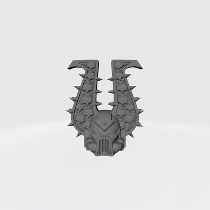 Bloodfang Warrior Order Blood Hunter Skull Helmet compatible with McFarlane Toys 7-inch armored action figures.