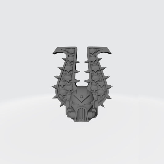 Bloodfang Warrior Order Blood Hunter Skull Helmet compatible with McFarlane Toys 7-inch armored action figures.