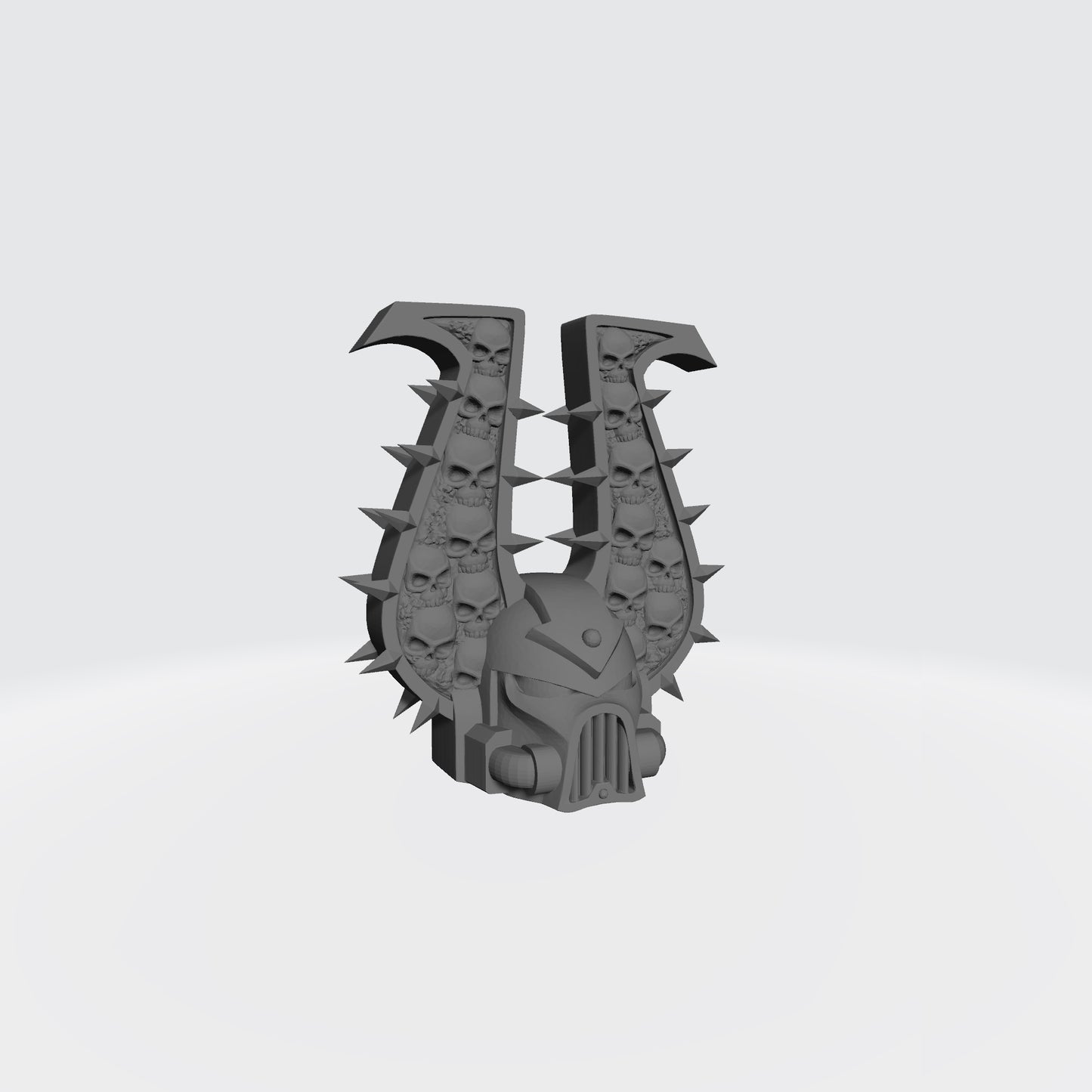 Bloodfang Warrior Order Blood Hunter Skull Helmet compatible with McFarlane Toys 7-inch armored action figures.