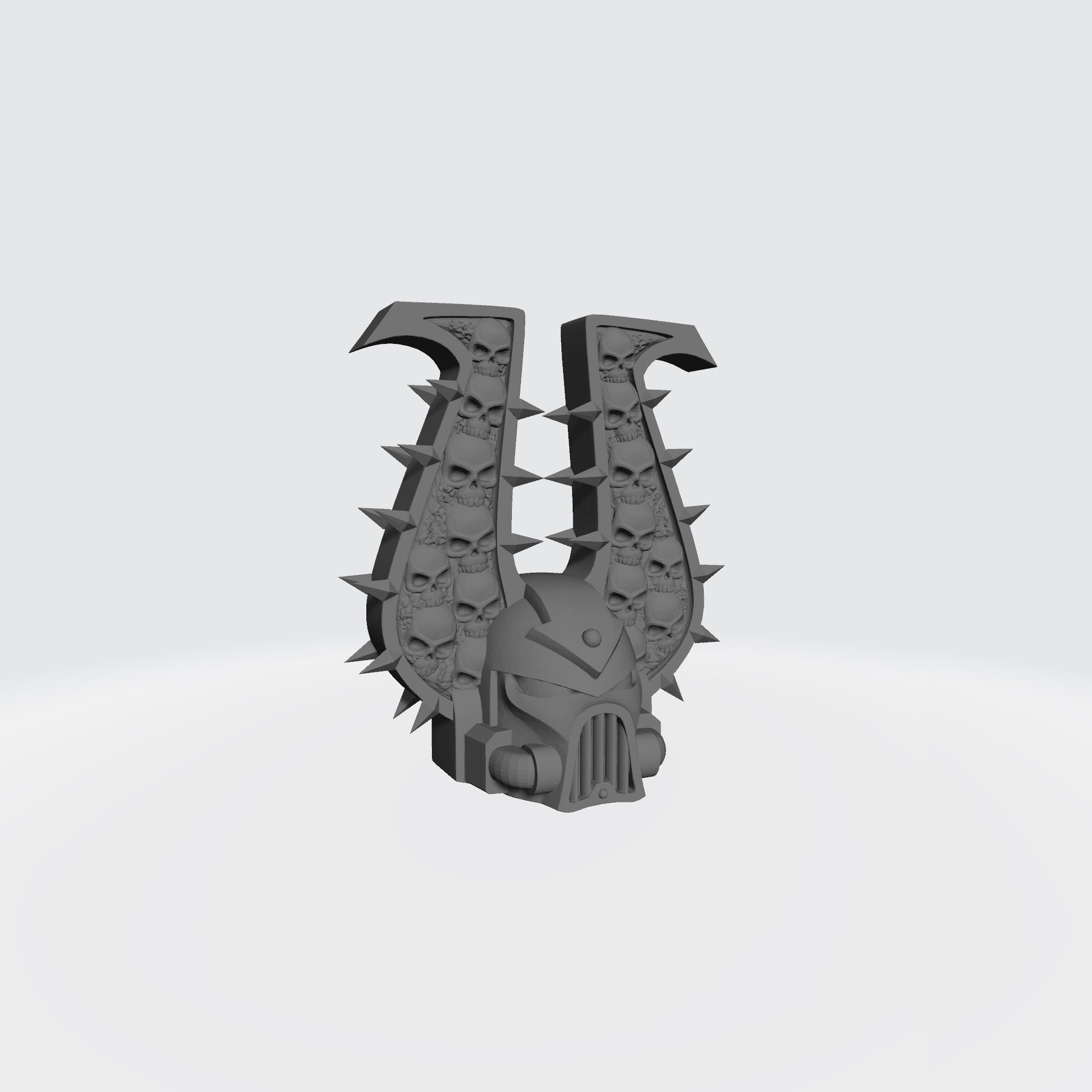 Bloodfang Warrior Order Blood Hunter Skull Helmet compatible with McFarlane Toys 7-inch armored action figures.