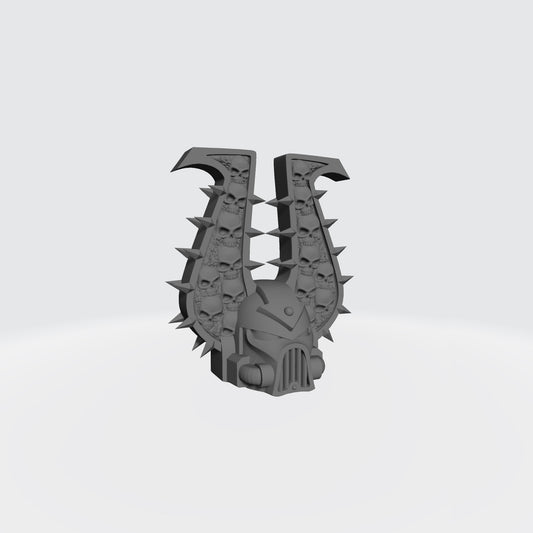 Bloodfang Warrior Order Blood Hunter Skull Helmet compatible with McFarlane Toys 7-inch armored action figures.