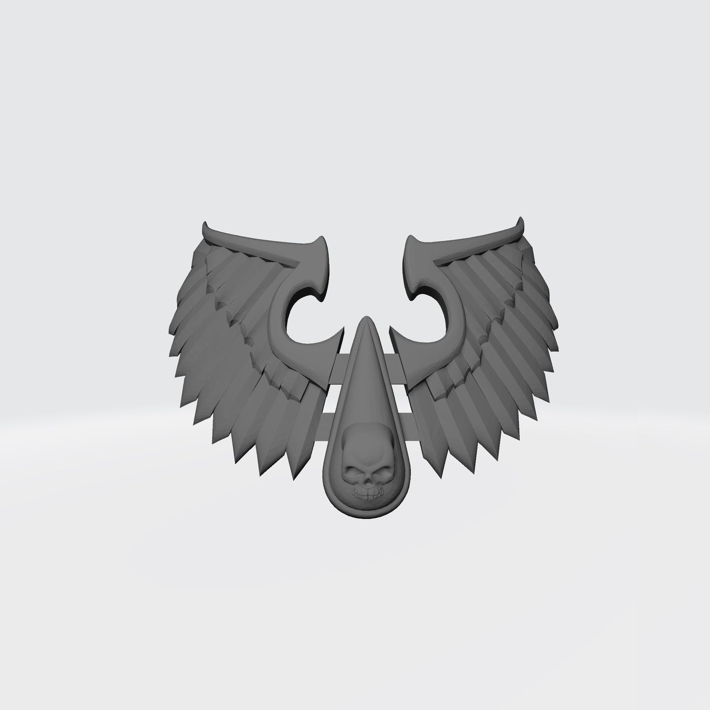 Bloodscarred Warrior Order Feathered Skull Shoulder Pad Emblem 3D Decal resin accessory compatible with McFarlane 7-inch armored action figures