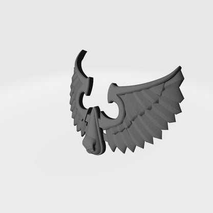 Bloodscarred Warrior Order Feathered Skull Shoulder Pad Emblem 3D Decal resin accessory compatible with McFarlane 7-inch armored action figures