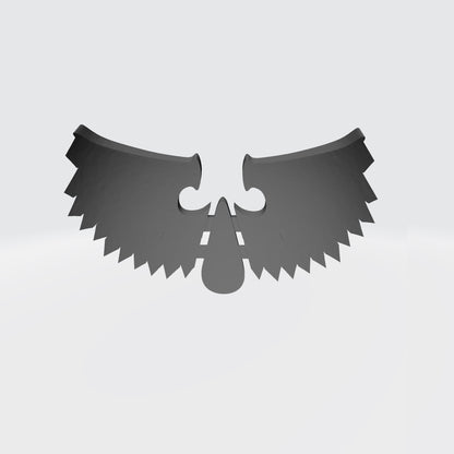 Bloodscarred Warrior Order Feathered Skull Shoulder Pad Emblem 3D Decal resin accessory compatible with McFarlane 7-inch armored action figures