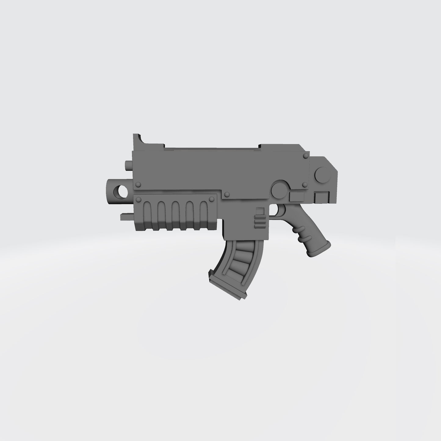 Custom resin bolter with curved magazine compatible with McFarlane Toys 7-inch 1:12 scale armored action figures.