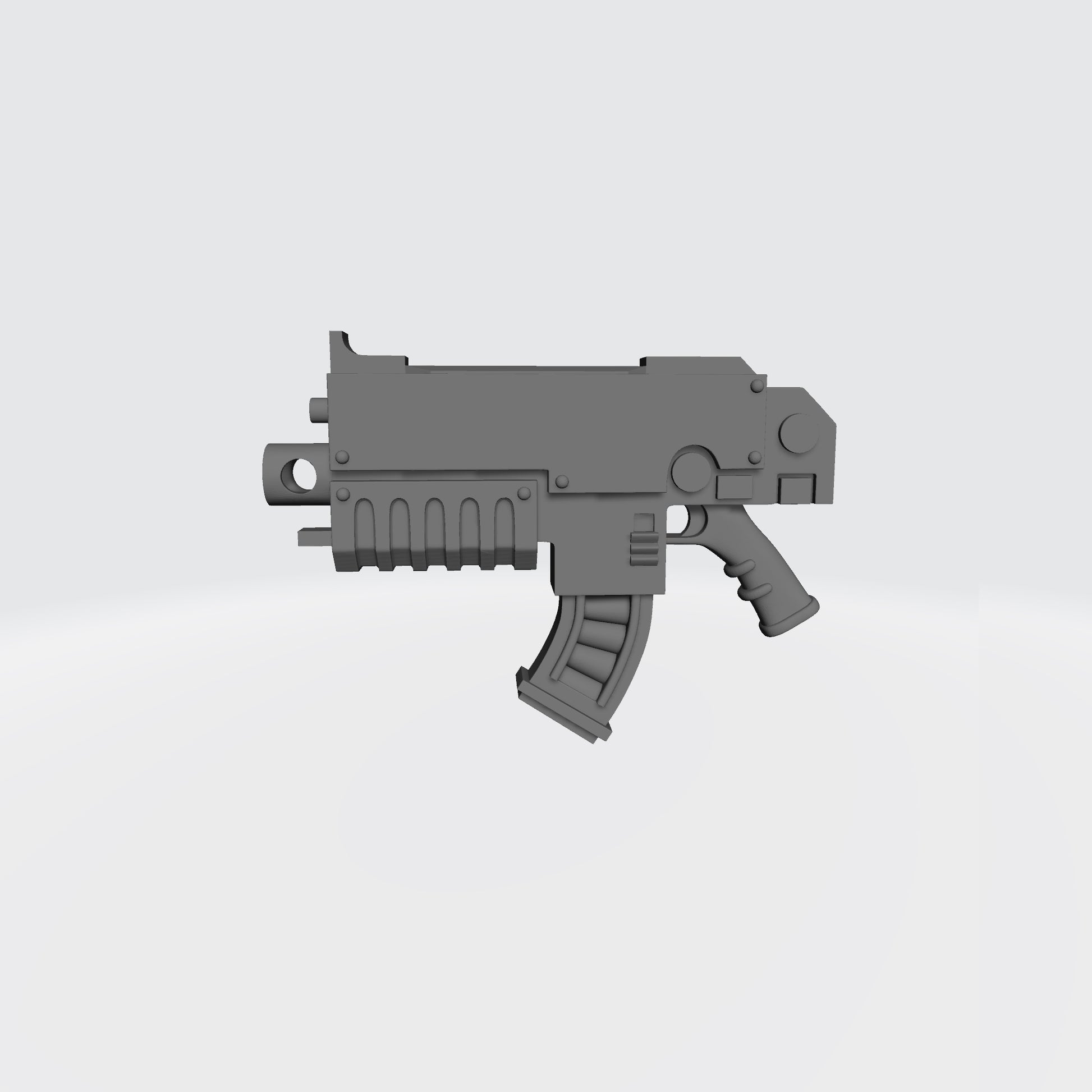 Custom resin bolter with curved magazine compatible with McFarlane Toys 7-inch 1:12 scale armored action figures.