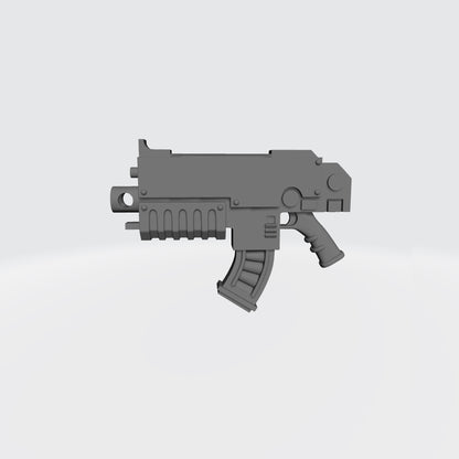 Custom resin bolter with curved magazine compatible with McFarlane Toys 7-inch 1:12 scale armored action figures.