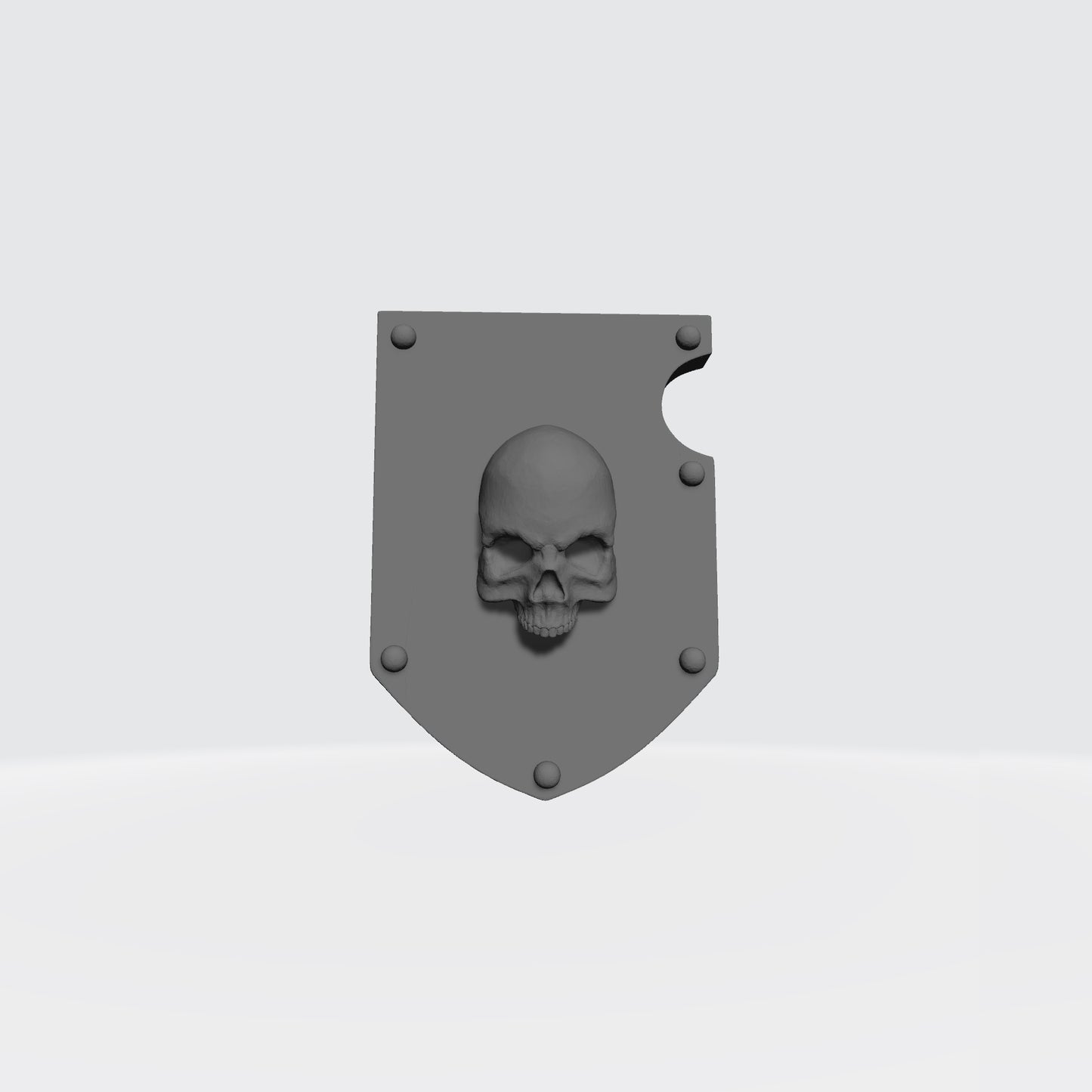 Bone Reapers Warrior Order Shoulder Pad Shield Ver. 01 resin heraldry upgrade for 1:12 scale armored action figures by Fantasy World Games.