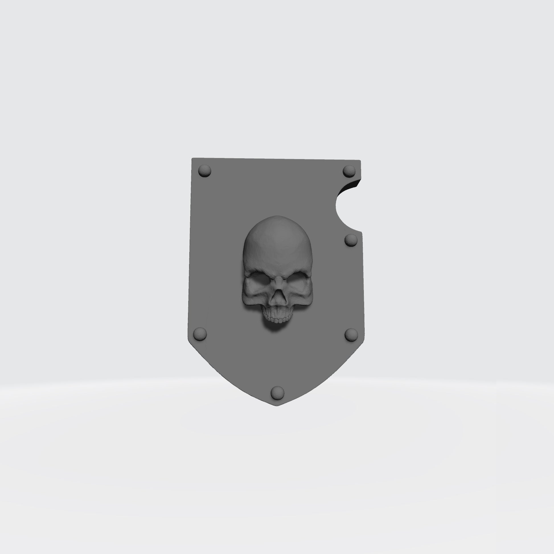 Bone Reapers Warrior Order Shoulder Pad Shield Ver. 01 resin heraldry upgrade for 1:12 scale armored action figures by Fantasy World Games.